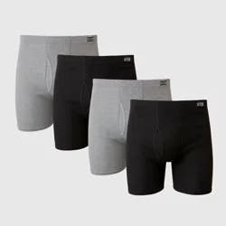 Hanes Men's Comfort Soft Waistband Boxer Briefs 4pk - Black/Gray XXL: Tagless, Breathable, Moisture Wicking