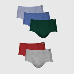 Hanes Men's Comfort Soft Waistband Mid-Rise Briefs 5pk - Blue/Green/Gray XXL: Tagless, Breathable, Moisture Wicking