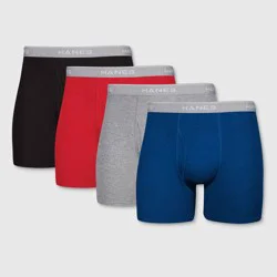 Hanes Men's Boxer Briefs 4pk - Red/Gray/Black XXL: Tagless, Breathable, Moisture Wicking Fabric