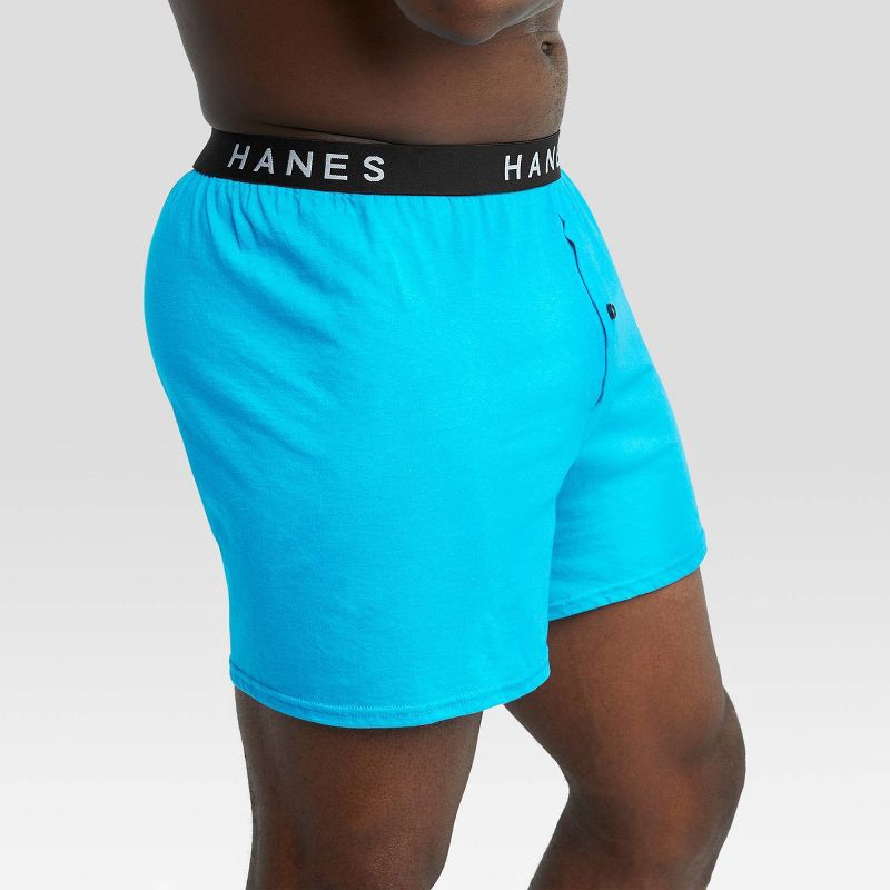 slide 4 of 6, Hanes Premium Men's 4pk Knit Boxers - Blue/Black XL, 4 ct
