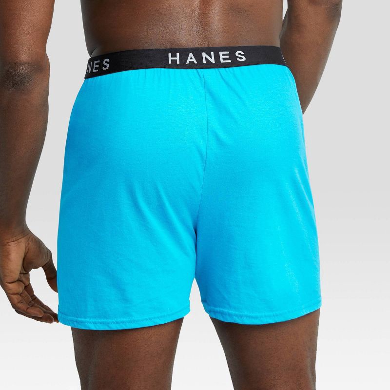 slide 6 of 6, Hanes Premium Men's 4pk Knit Boxers - Blue/Black XL, 4 ct