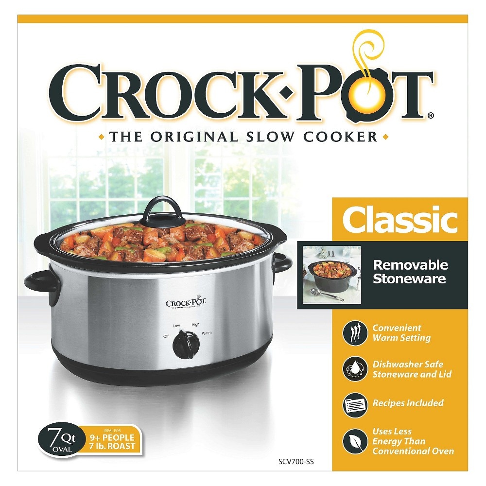 slide 3 of 3, Crock-Pot 7qt Manual Slow Cooker - Silver SCV700-SS, 7 qt