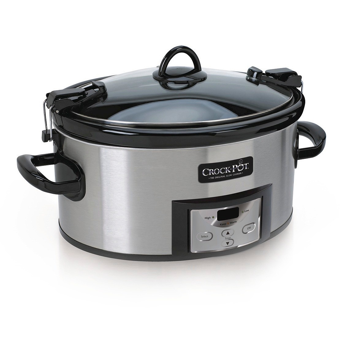 slide 1 of 8, Crock-Pot Programmable Cook & Carry Slow Cooker- Silver SCCPVL610T, 6 qt