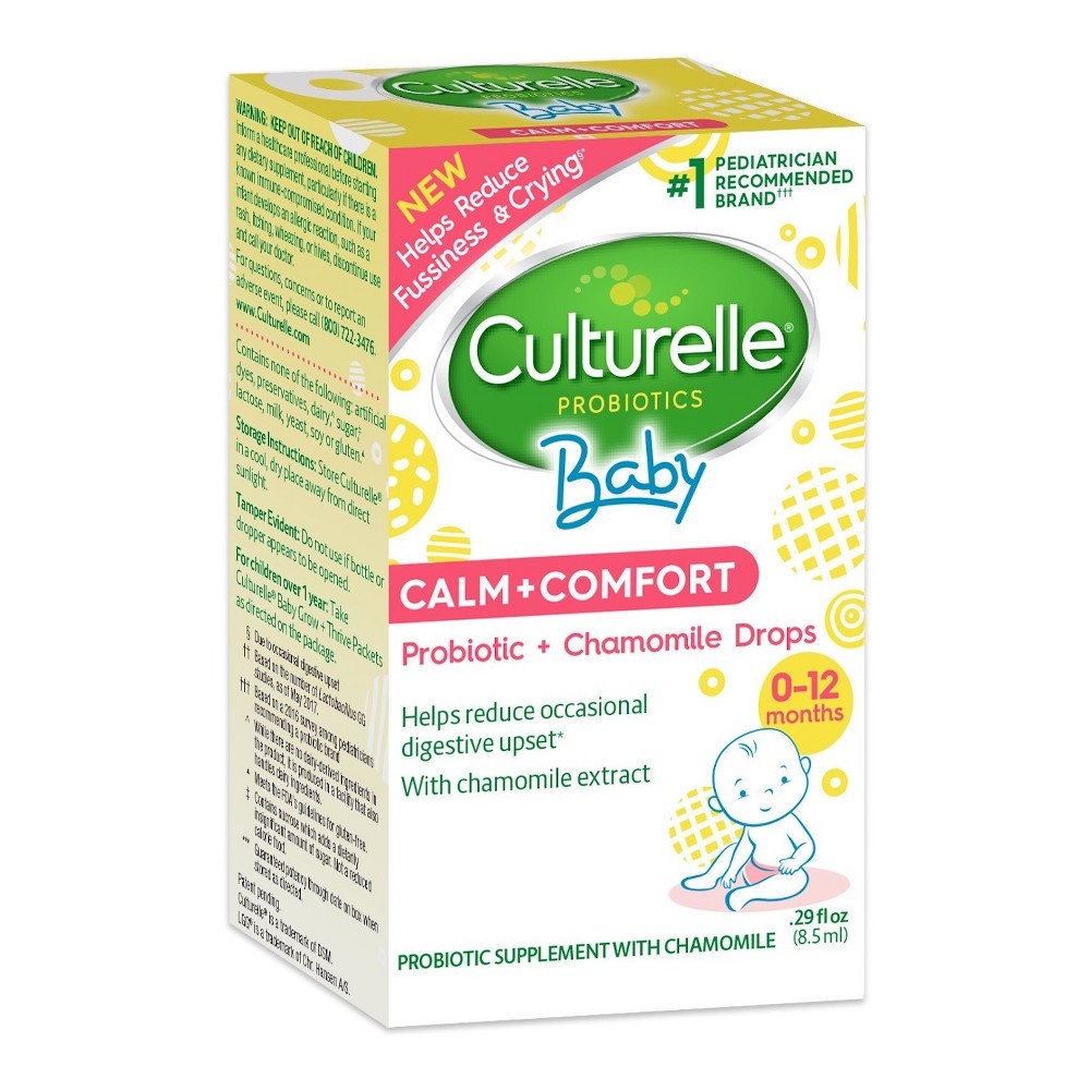 slide 3 of 3, Culturelle Baby Calm + Comfort Probiotic + Chamomile Drops 0-12 months, 0.29 fl oz