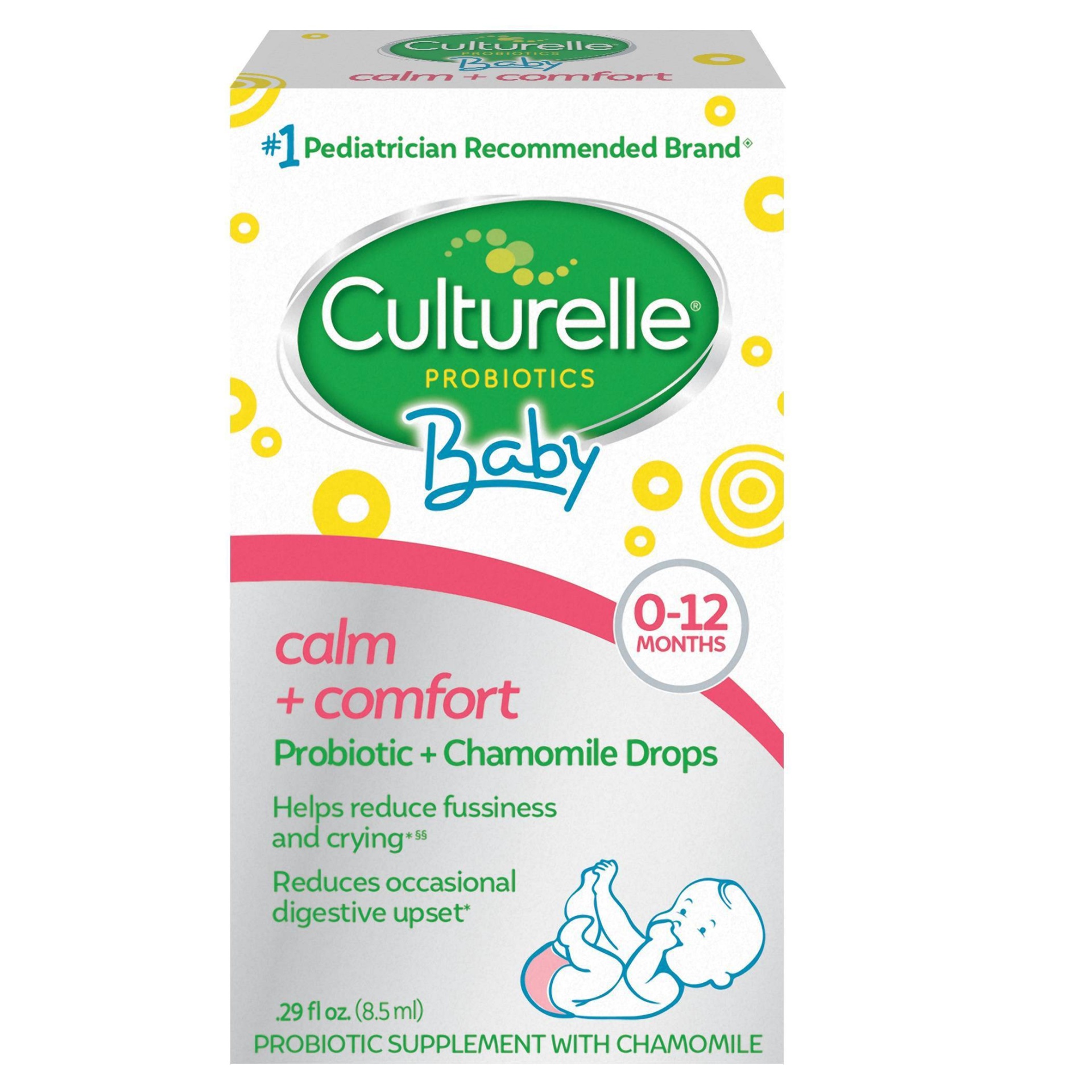 slide 1 of 3, Culturelle Baby Calm + Comfort Probiotic + Chamomile Drops 0-12 months, 0.29 fl oz
