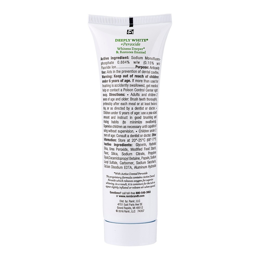 slide 3 of 5, Rembrandt Deeply White & Peroxide Whitening Toothpaste - Fresh Mint, 2.6 oz