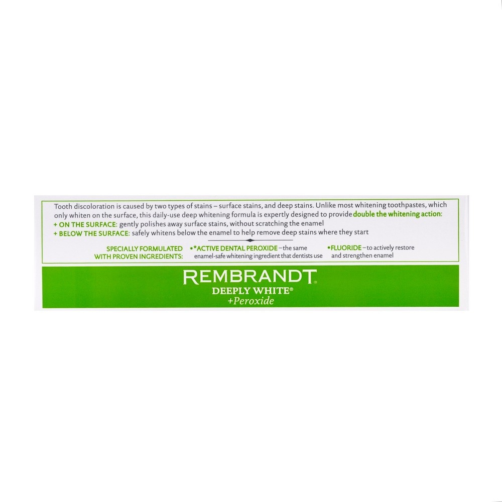 slide 5 of 5, Rembrandt Deeply White & Peroxide Whitening Toothpaste - Fresh Mint, 2.6 oz