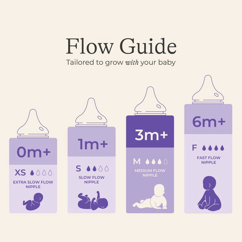 slide 3 of 9, Lansinoh Anti-Colic Baby Bottles for Breastfeeding Babies, Formula Feeding, Breast Milk Storage - Medium Flow Nipples (Size 3M) - 8oz/3pk, 3 ct; 8 oz