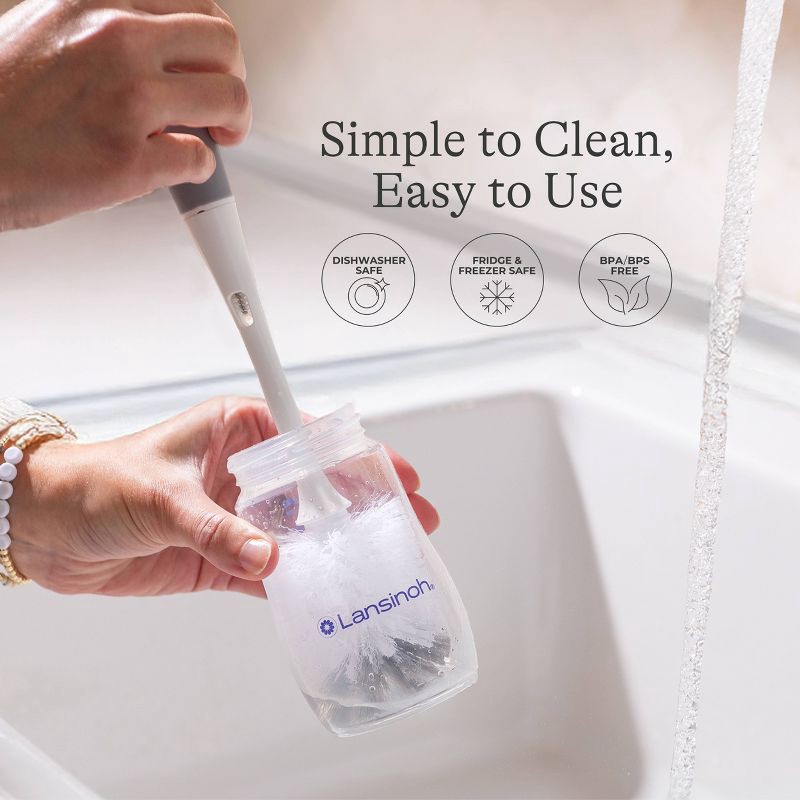 slide 8 of 9, Lansinoh Anti-Colic Baby Bottles for Breastfeeding Babies, Formula Feeding, Breast Milk Storage - Medium Flow Nipples (Size 3M) - 8oz/3pk, 3 ct; 8 oz