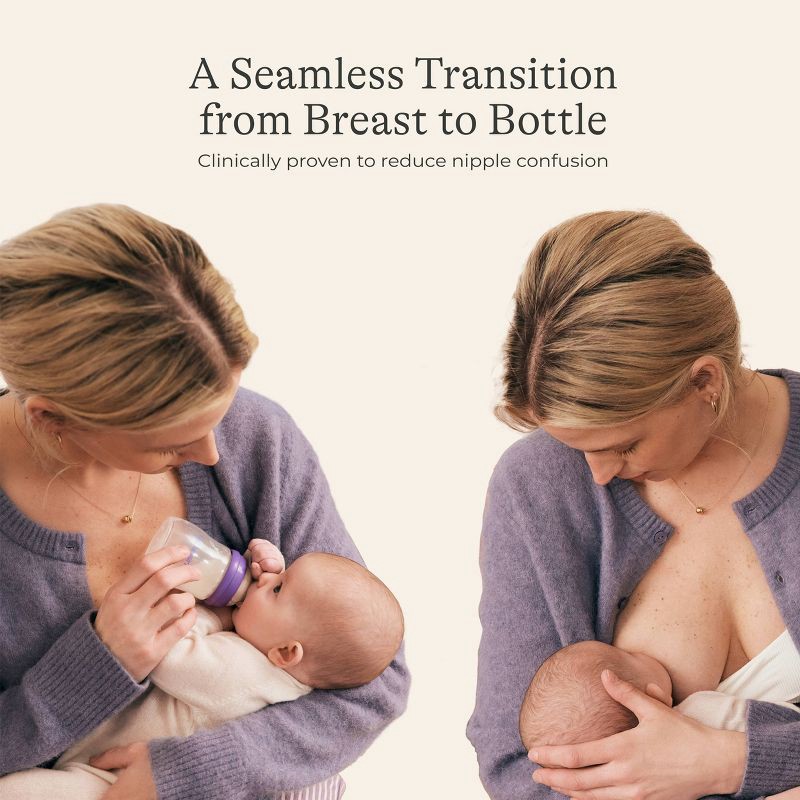 slide 6 of 8, Lansinoh Anti-Colic Baby Bottles for Breastfeeding Babies, Formula Feeding, Breast Milk Storage - Slow Flow Nipples (Size 2S) - 5oz/3pk, 3 ct; 5 oz