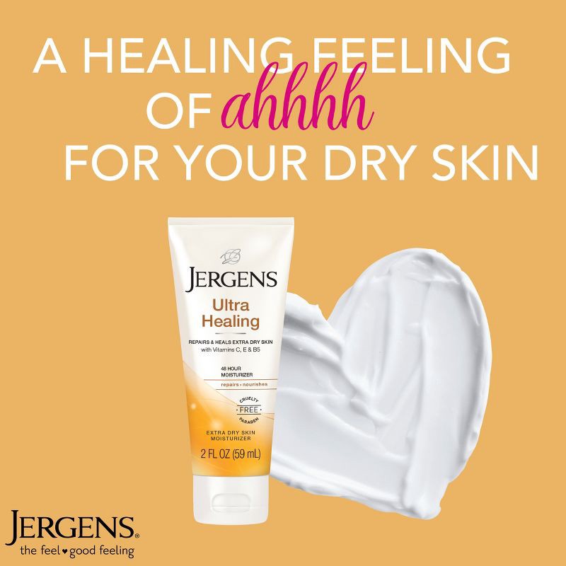 slide 7 of 9, Jergens Ultra Healing Body Lotion for Dry Skin with Vitamins C, E and B5 - Travel Size - 2 fl oz, 2 fl oz