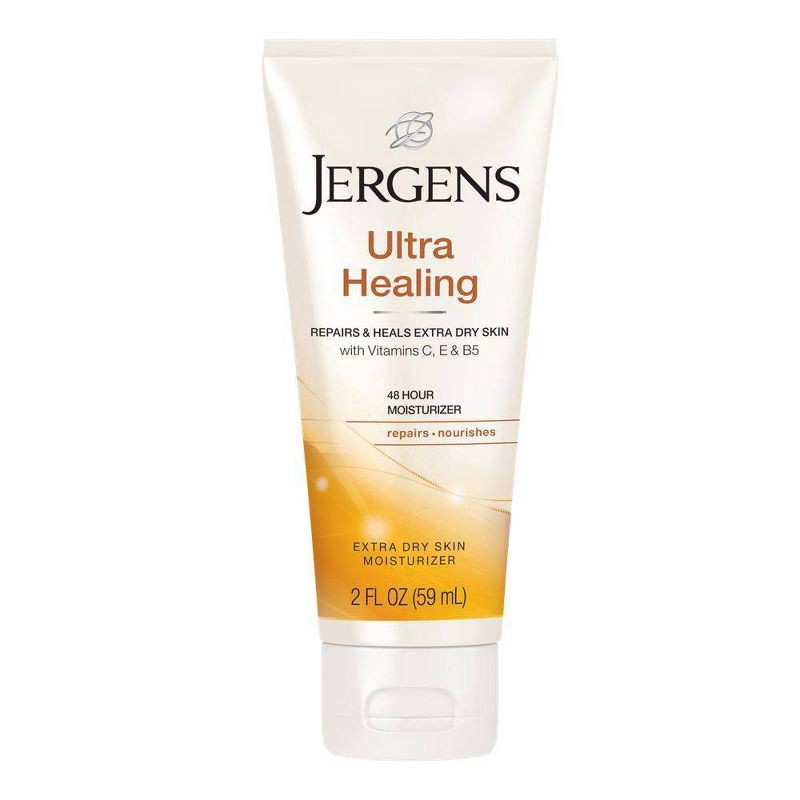slide 8 of 10, Jergens Ultra Healing Hand and Body Lotion, Dry Skin Moisturizer with Vitamins C, E, and B5 Fresh - 2 fl oz, 2 fl oz