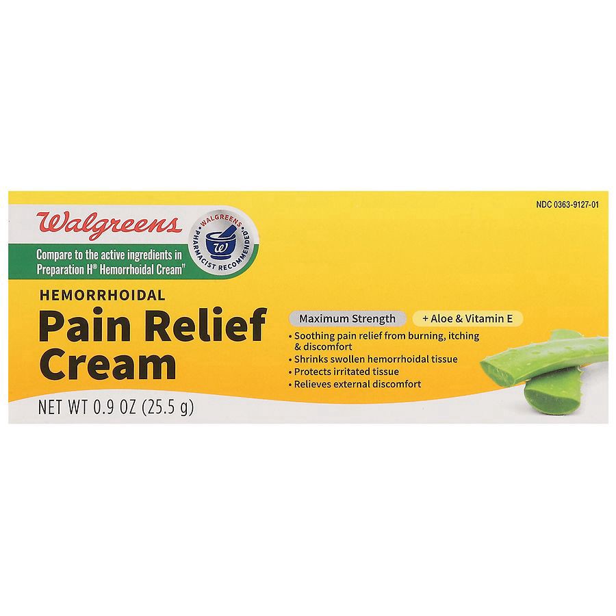 slide 2 of 3, Walgreens Hemorrhoidal Pain Relief Cream, 0.9 oz