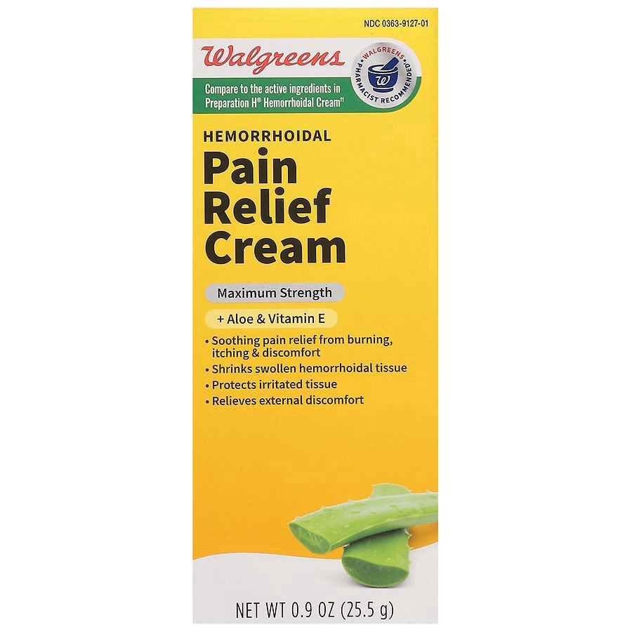 slide 1 of 3, Walgreens Hemorrhoidal Pain Relief Cream, 0.9 oz