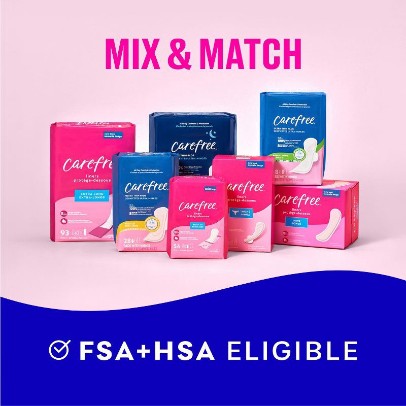 slide 8 of 9, Carefree Wrapped Unscented Panty Liners To Go - 54ct, 54 ct