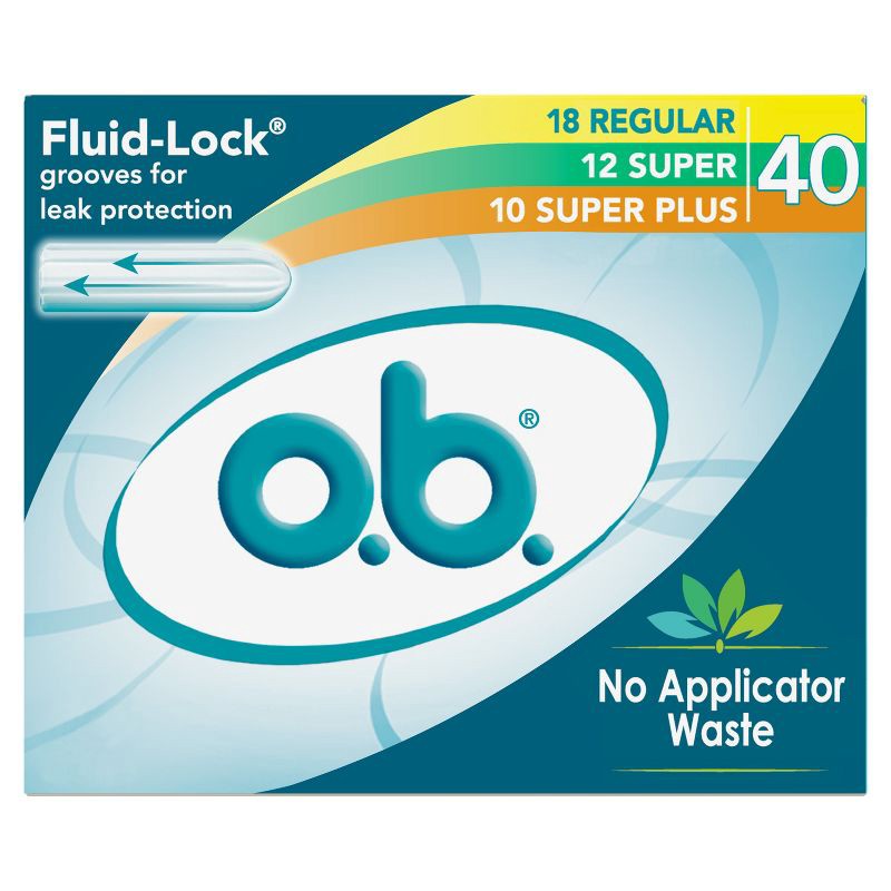 slide 1 of 12, o.b. Applicator-Free Digital Tampons - Multipack (18 Regular/12 Super/10 Super Plus Absorbency) - Unscented - 40ct, 40 ct