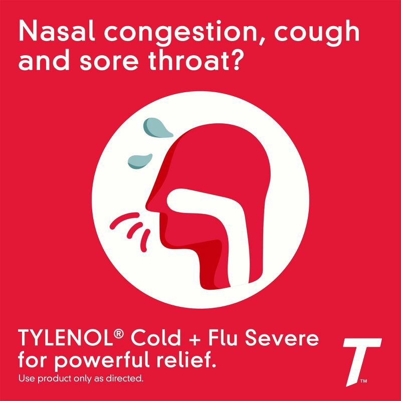 slide 3 of 8, Tylenol Cold & Flu Severe Multi Symptom Caplets - Acetaminophen - 24ct, 24 ct