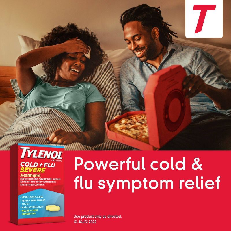slide 5 of 8, Tylenol Cold & Flu Severe Multi Symptom Caplets - Acetaminophen - 24ct, 24 ct