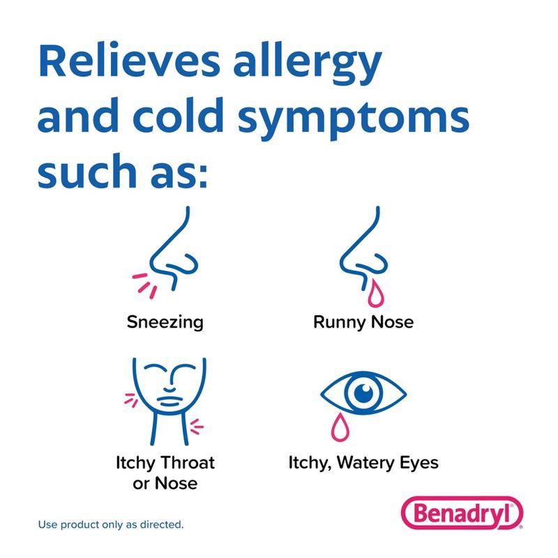 slide 5 of 9, Benadryl Liqui-Gels Diphenhydramine Antihistamine Allergy Relief & Cold Medicine - 24ct, 24 ct