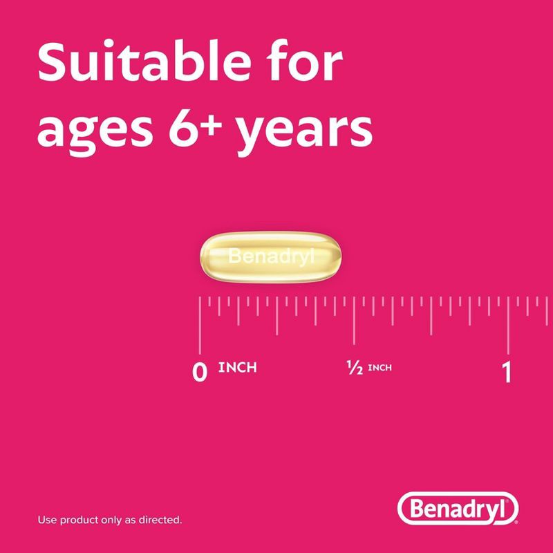 slide 6 of 9, Benadryl Liqui-Gels Diphenhydramine Antihistamine Allergy Relief & Cold Medicine - 24ct, 24 ct