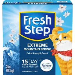 Fresh Step Extreme Scented Litter with the Power of Febreze Clumping Kitty & Cat Litter - Mountain Spring - 25lb