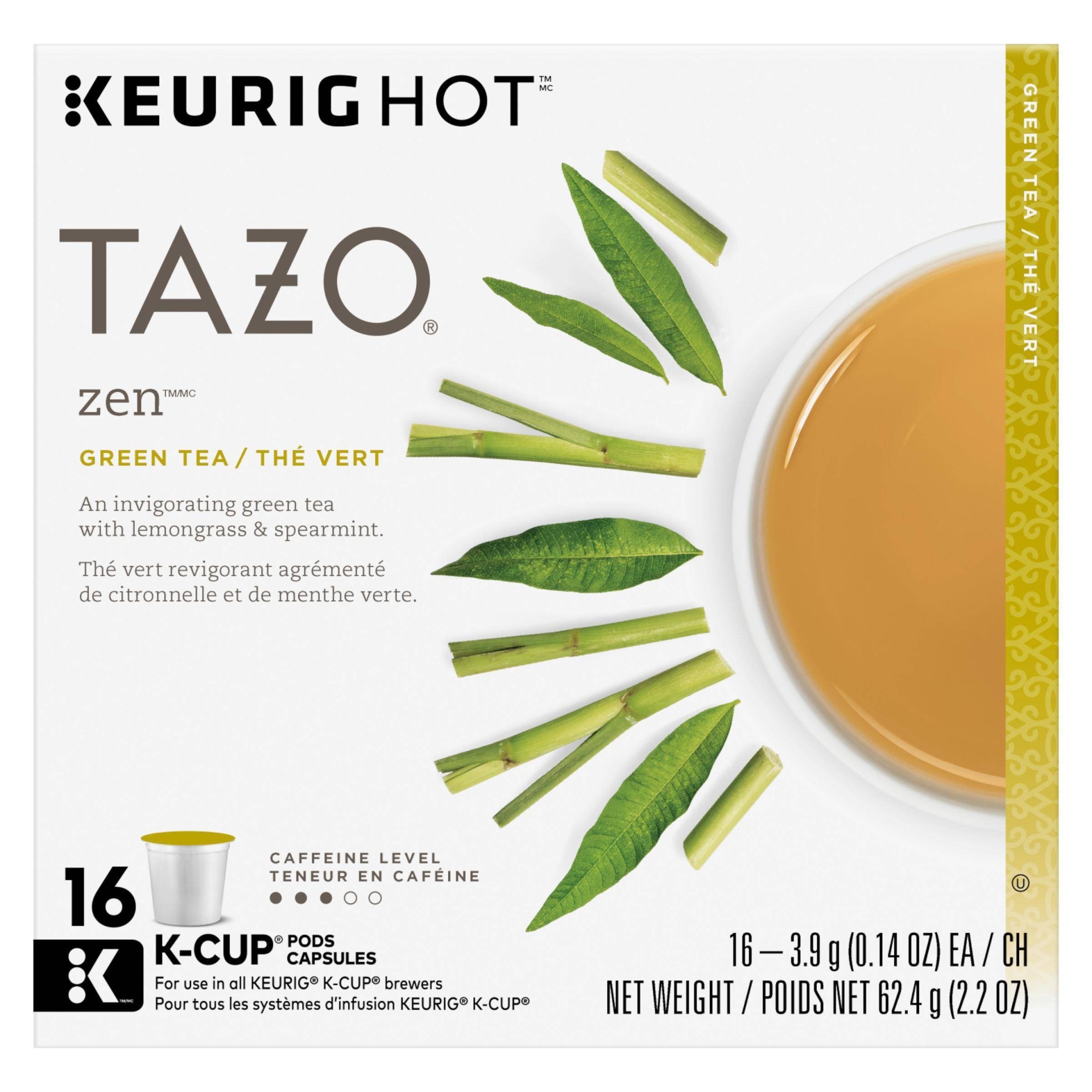 slide 1 of 8, Tazo Zen Tea - Keurig K-Cup Pods, 16 ct