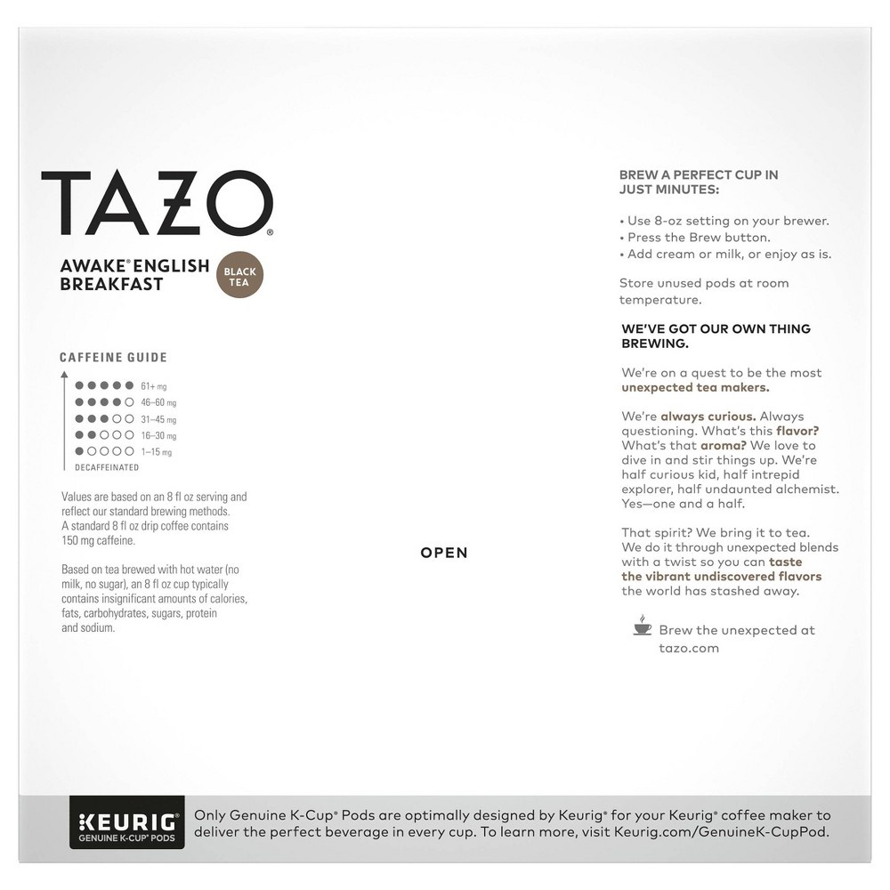 slide 3 of 5, Tazo Awake English Breakfast Tea - Keurig K-Cup Pods, 16 ct
