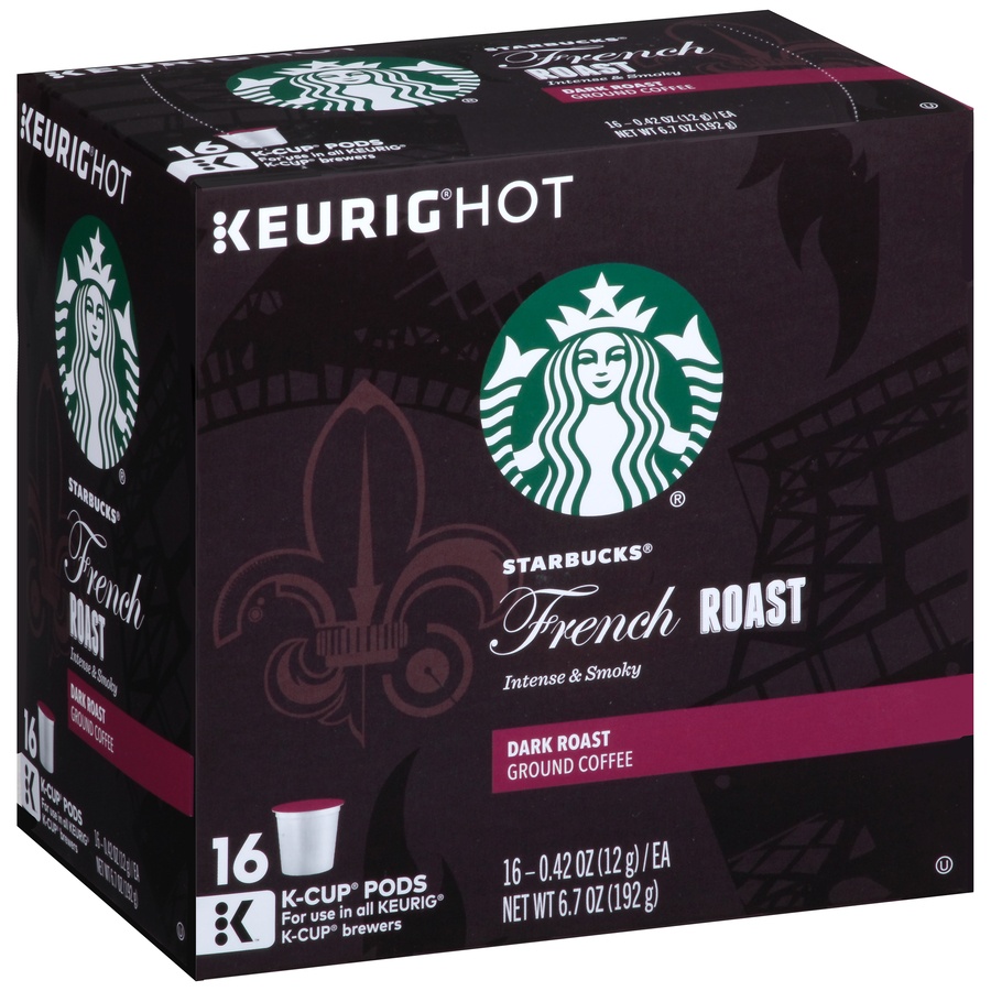 slide 7 of 7, Starbucks French Roast Dark Ground Coffee K-Cups, 16 ct