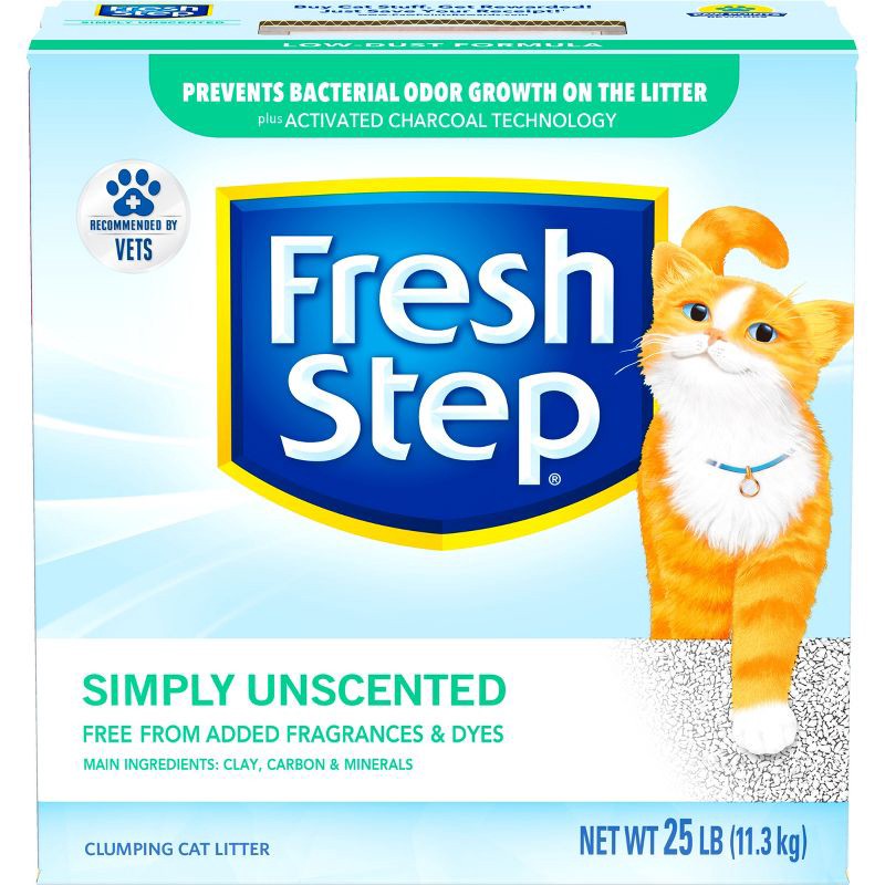 slide 2 of 15, Fresh Step - Simply Unscented Litter - Clumping Cat Litter - 25lbs, 25 lb