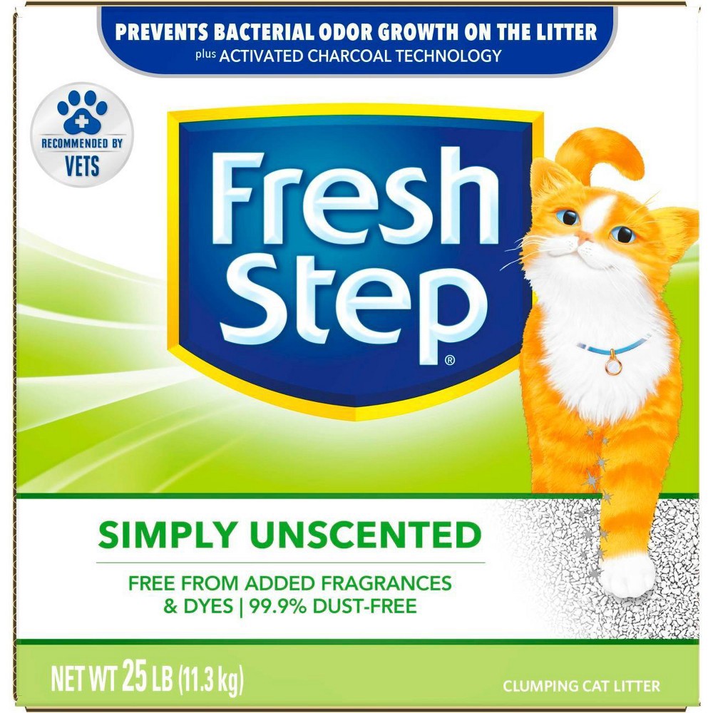 slide 3 of 10, Fresh Step - Simply Unscented Litter - Clumping Cat Litter - 25lbs, 25 lb