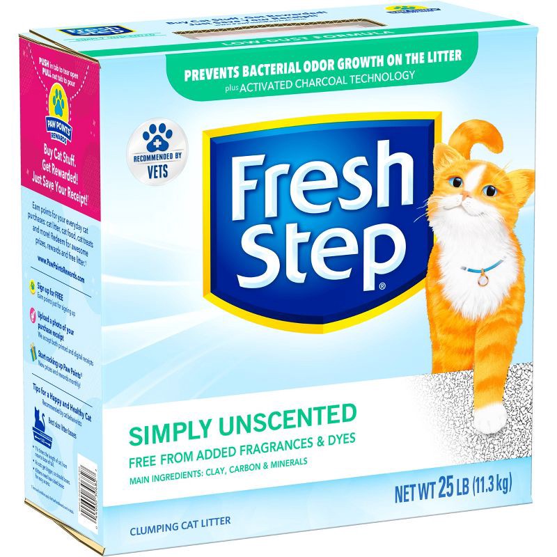 slide 3 of 15, Fresh Step - Simply Unscented Litter - Clumping Cat Litter - 25lbs, 25 lb