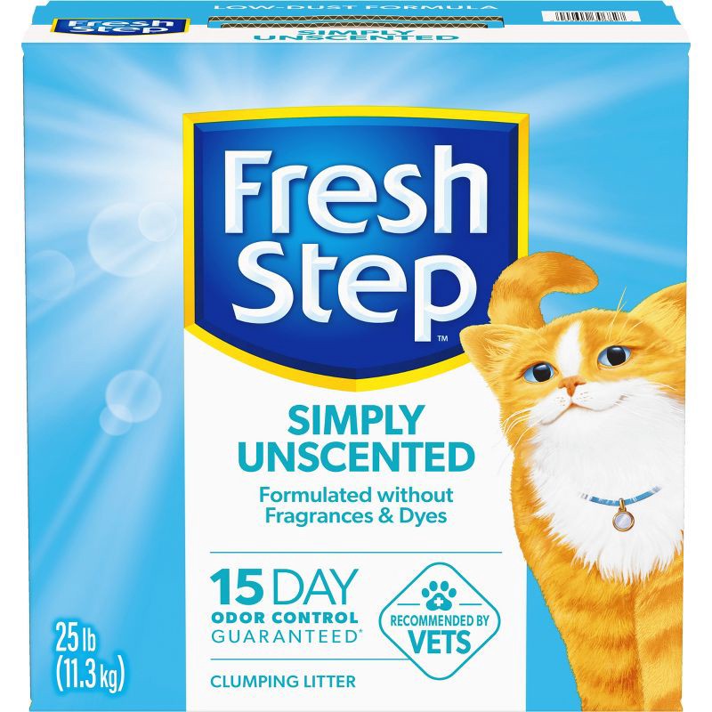 slide 4 of 16, Fresh Step Simply Unscented Clumping Cat Litter - 25lbs, 25 lb