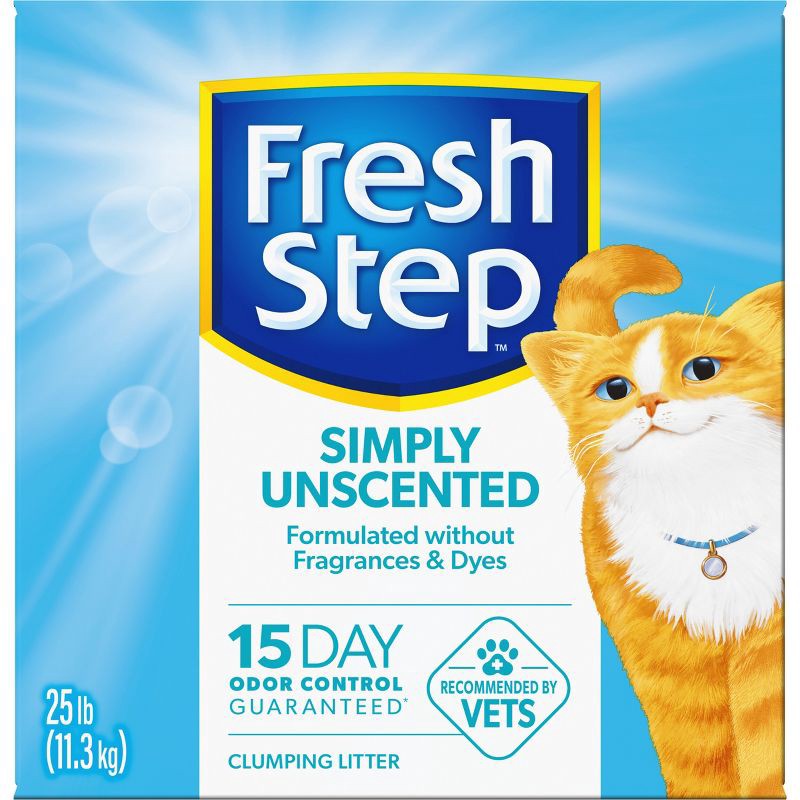 slide 15 of 16, Fresh Step Simply Unscented Clumping Cat Litter - 25lbs, 25 lb