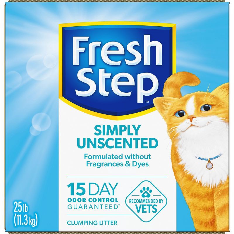 slide 16 of 16, Fresh Step Simply Unscented Clumping Cat Litter - 25lbs, 25 lb