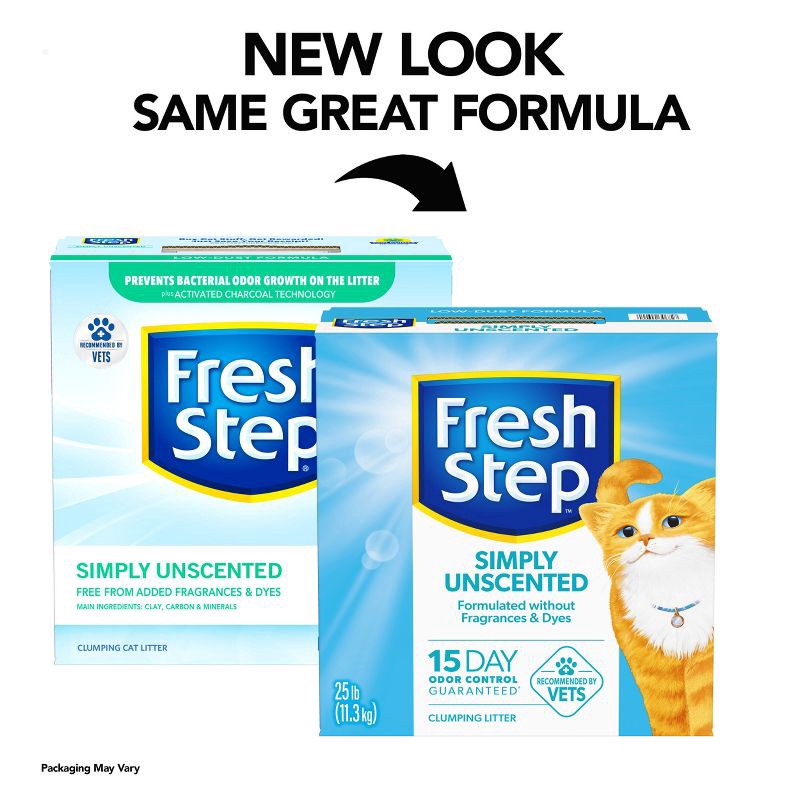 slide 3 of 16, Fresh Step Simply Unscented Clumping Cat Litter - 25lbs, 25 lb