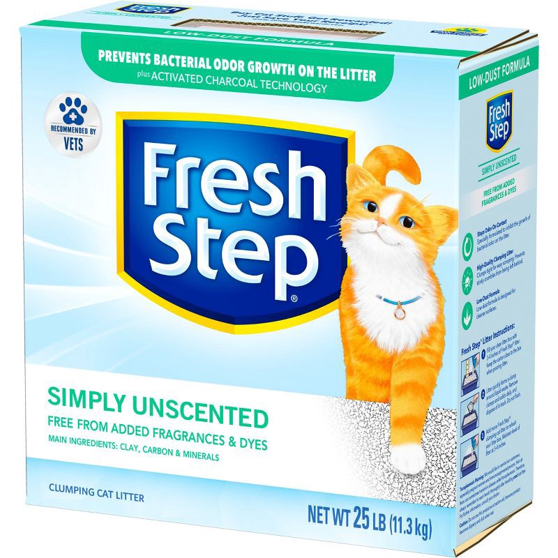 slide 4 of 15, Fresh Step - Simply Unscented Litter - Clumping Cat Litter - 25lbs, 25 lb