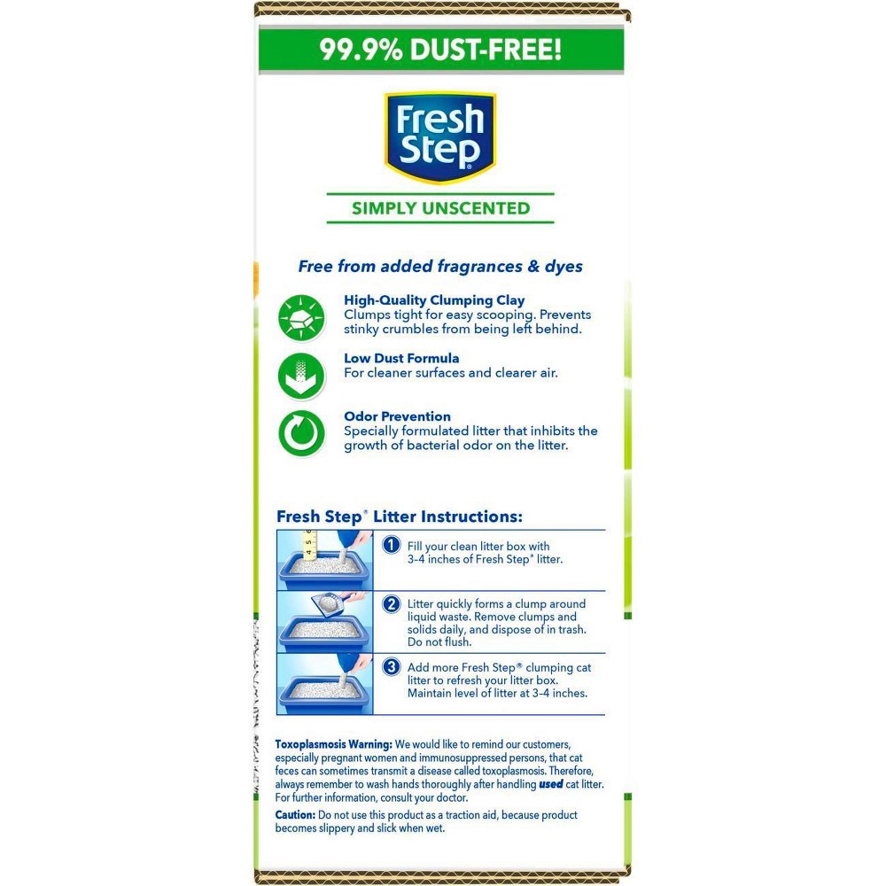 slide 6 of 10, Fresh Step - Simply Unscented Litter - Clumping Cat Litter - 25lbs, 25 lb