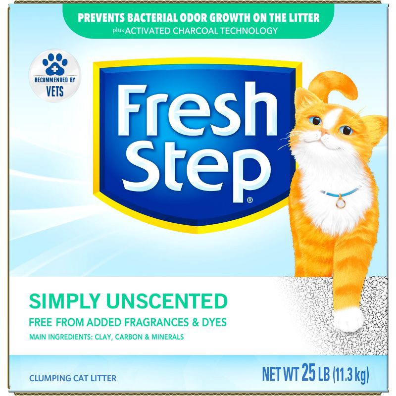 slide 6 of 15, Fresh Step - Simply Unscented Litter - Clumping Cat Litter - 25lbs, 25 lb