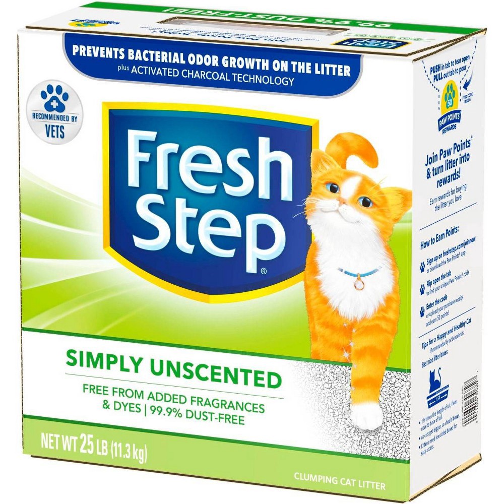 slide 8 of 10, Fresh Step - Simply Unscented Litter - Clumping Cat Litter - 25lbs, 25 lb
