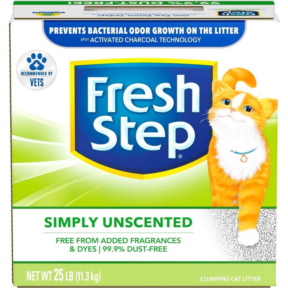 slide 9 of 10, Fresh Step - Simply Unscented Litter - Clumping Cat Litter - 25lbs, 25 lb