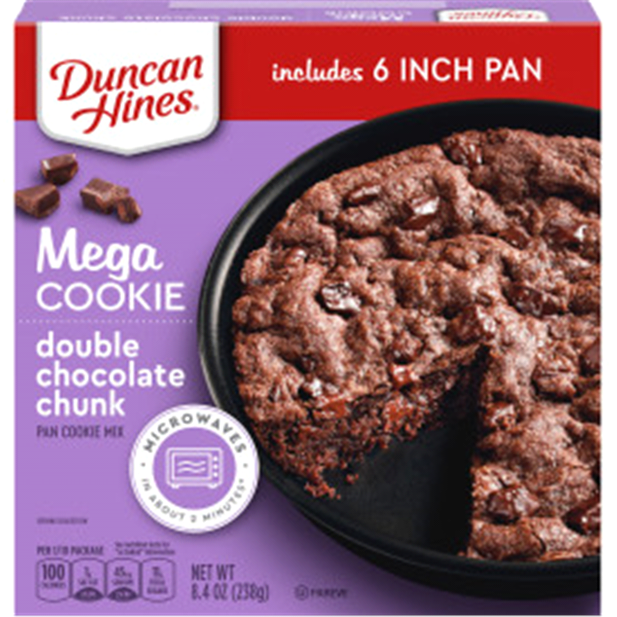 slide 1 of 1, Duncan Hines Mega Cookie Double Chocolate Chunk Cookie, 8.4 oz