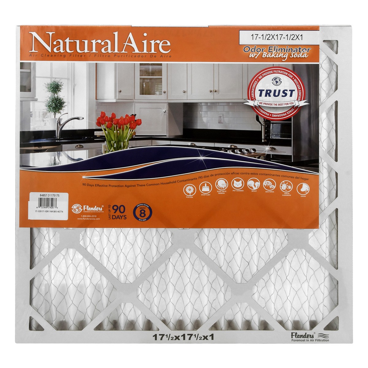 slide 5 of 11, NaturalAire 17-1/2 x 17-1/2 x 1 Odor Eliminator with Baking Soda Air Cleaning Filter 1 ea, 1 ct