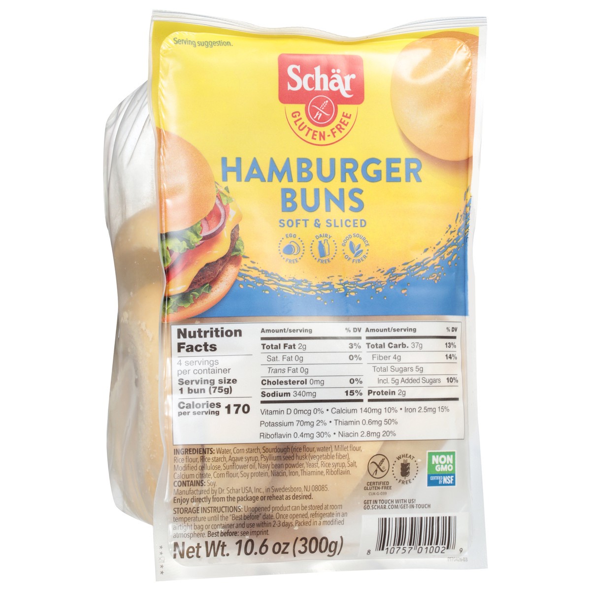 slide 4 of 9, Schär Gluten-Free Hamburger Buns 10.6 oz, 10.6 oz