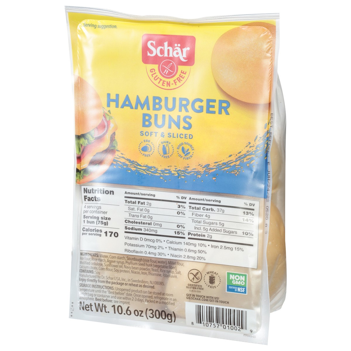 slide 7 of 9, Schär Gluten-Free Hamburger Buns 10.6 oz, 10.6 oz