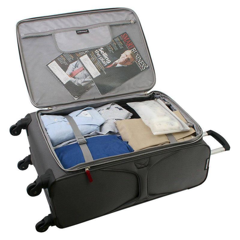 slide 3 of 6, SWISSGEAR Checklite Softside Medium Checked Suitcase - Charcoal, 1 ct