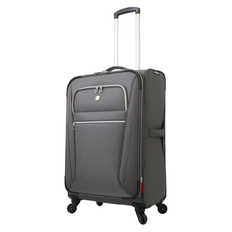 slide 1 of 6, SWISSGEAR Checklite Softside Medium Checked Suitcase - Charcoal, 1 ct