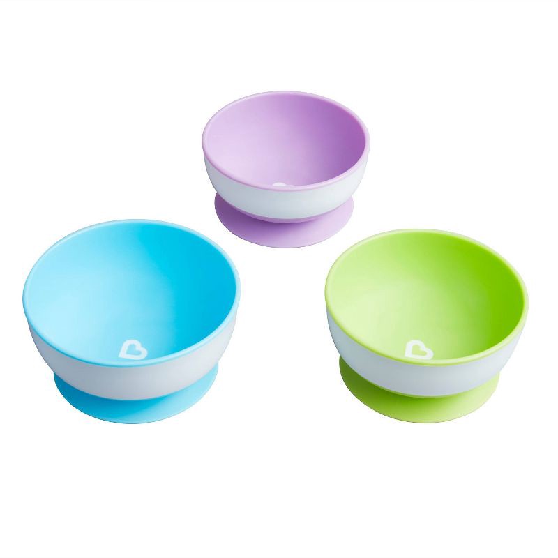 slide 9 of 10, Munchkin 3pk Stay-Put Suction Bowls, 3 ct