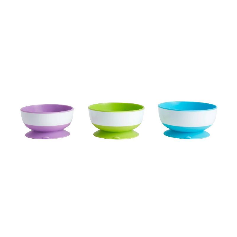 slide 1 of 10, Munchkin 3pk Stay-Put Suction Bowls, 3 ct