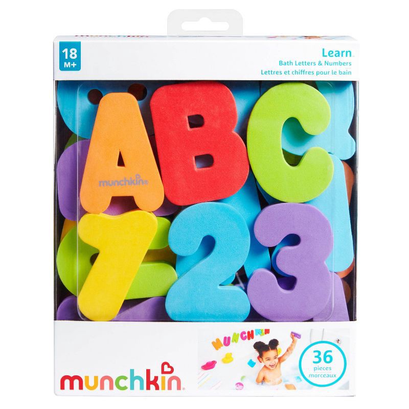 slide 6 of 7, Munchkin Bath Letters and Numbers - 36ct Bath Toy Set, 36 ct