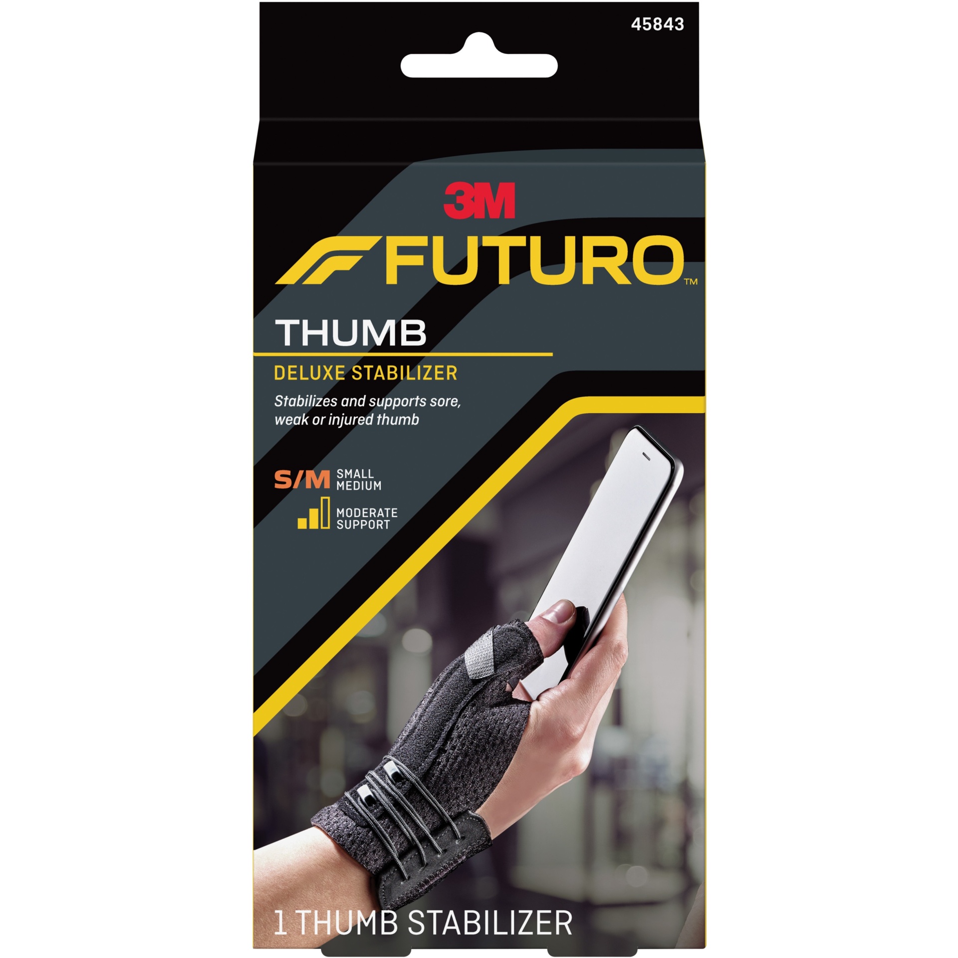slide 1 of 8, FUTURO Deluxe Thumb Stabilizer, Small/Medium, 1 ct